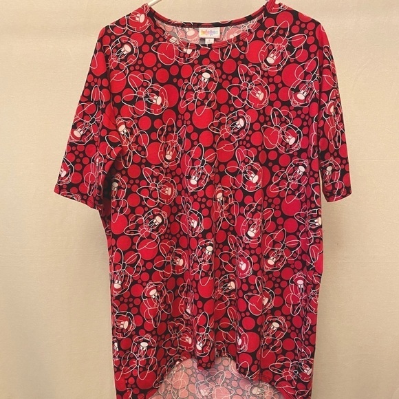 LULAROE Oversized Shirt / Top, Minnie Mouse, Disney, Size Small, Red Black White - Picture 3 of 6